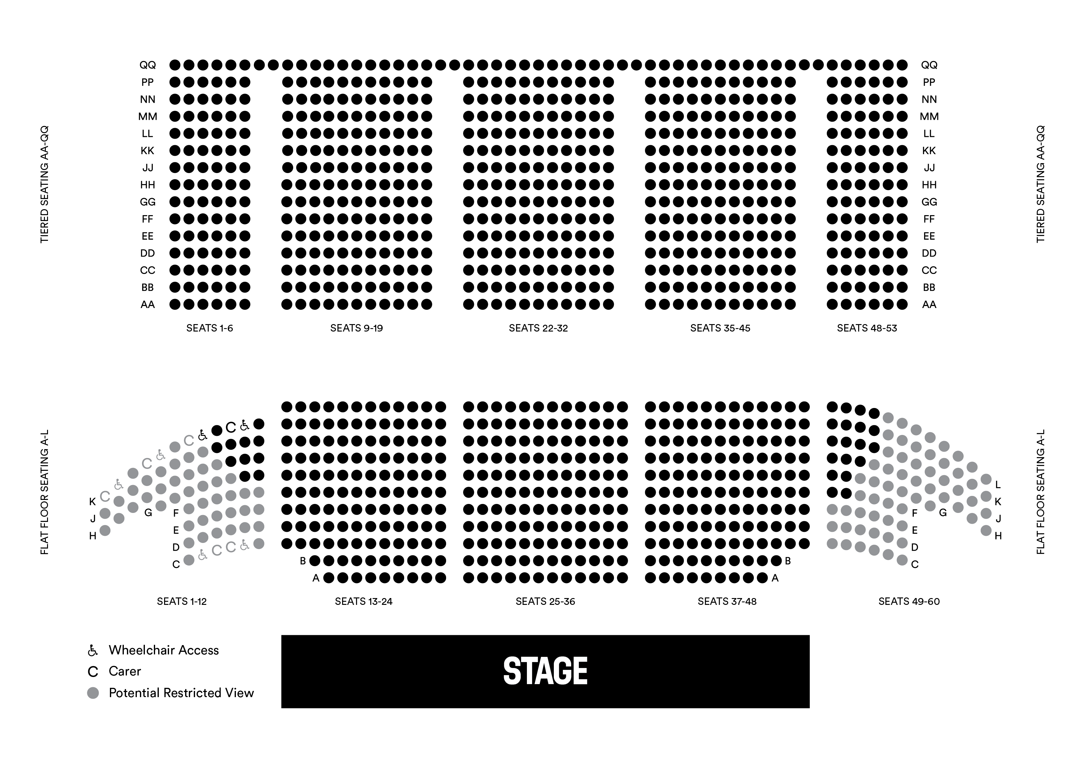 Seating Plans | Gordon Craig Theatre | Everyone Theatres