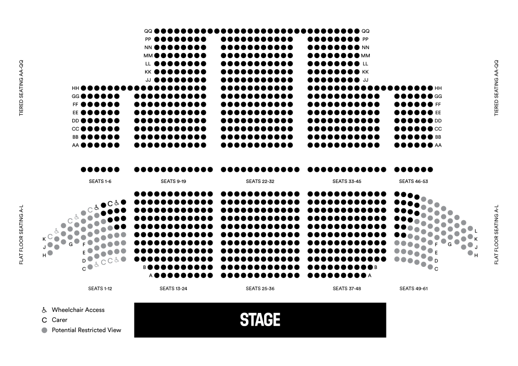 Gordon Craig Theatre Seating Plan